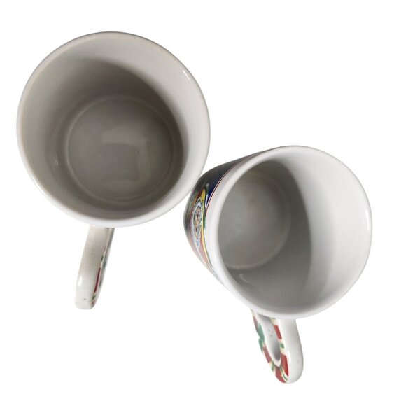 Vintage Santa Claus On A Sled Coffee Mug With Candy Cane On Handle Christmas Lot - Picture 4 of 6